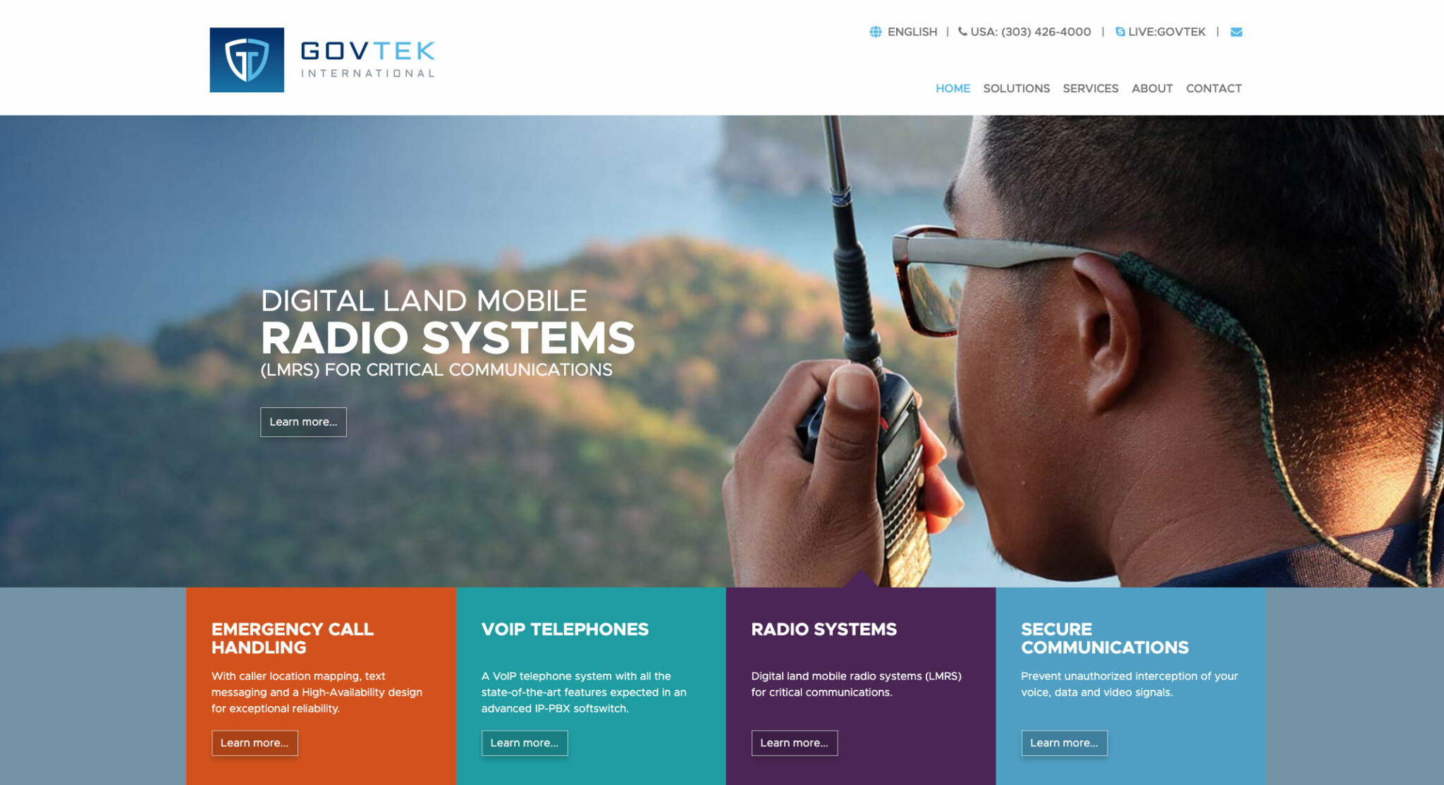 GovTek home page copywriting design and development
