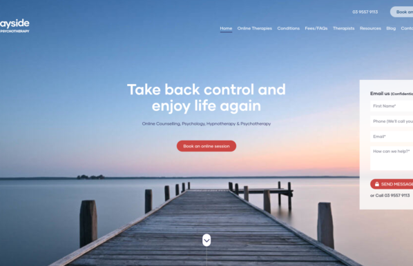 Bayside Psychotherapy home page design