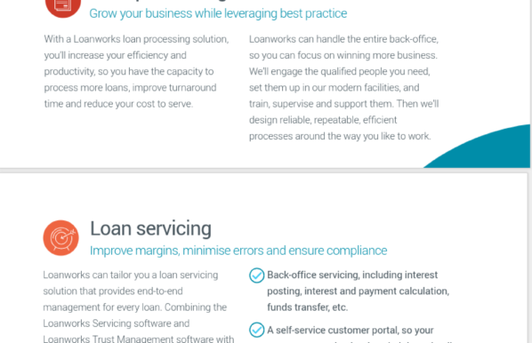 Loanworks brochure copy and design
