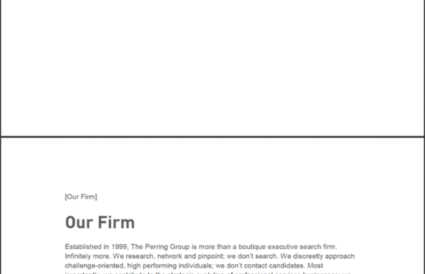 Perring Group executive recruitment web copywriting sample