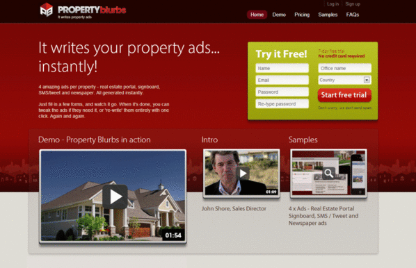 PropertyBlurbs home page