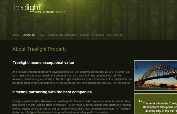 Treelight finance web copy sample